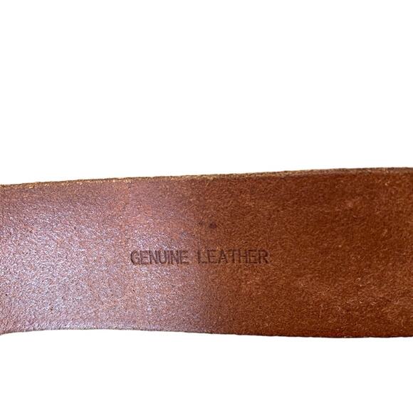 Brown Leather Floral Silver Tone Buckle Belt size medium - Picture 7 of 7